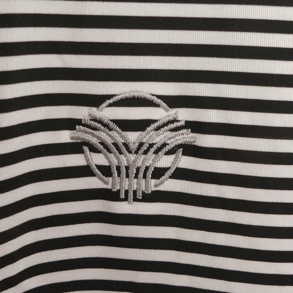 RLX Ralph Lauren Polo Shirt‎ Black White Stripe Wicking Golf Vintage Club XL